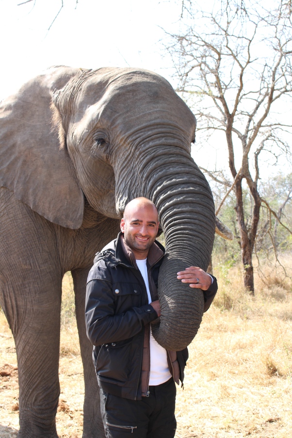Apparently Payam needed some more elephant cuddles!